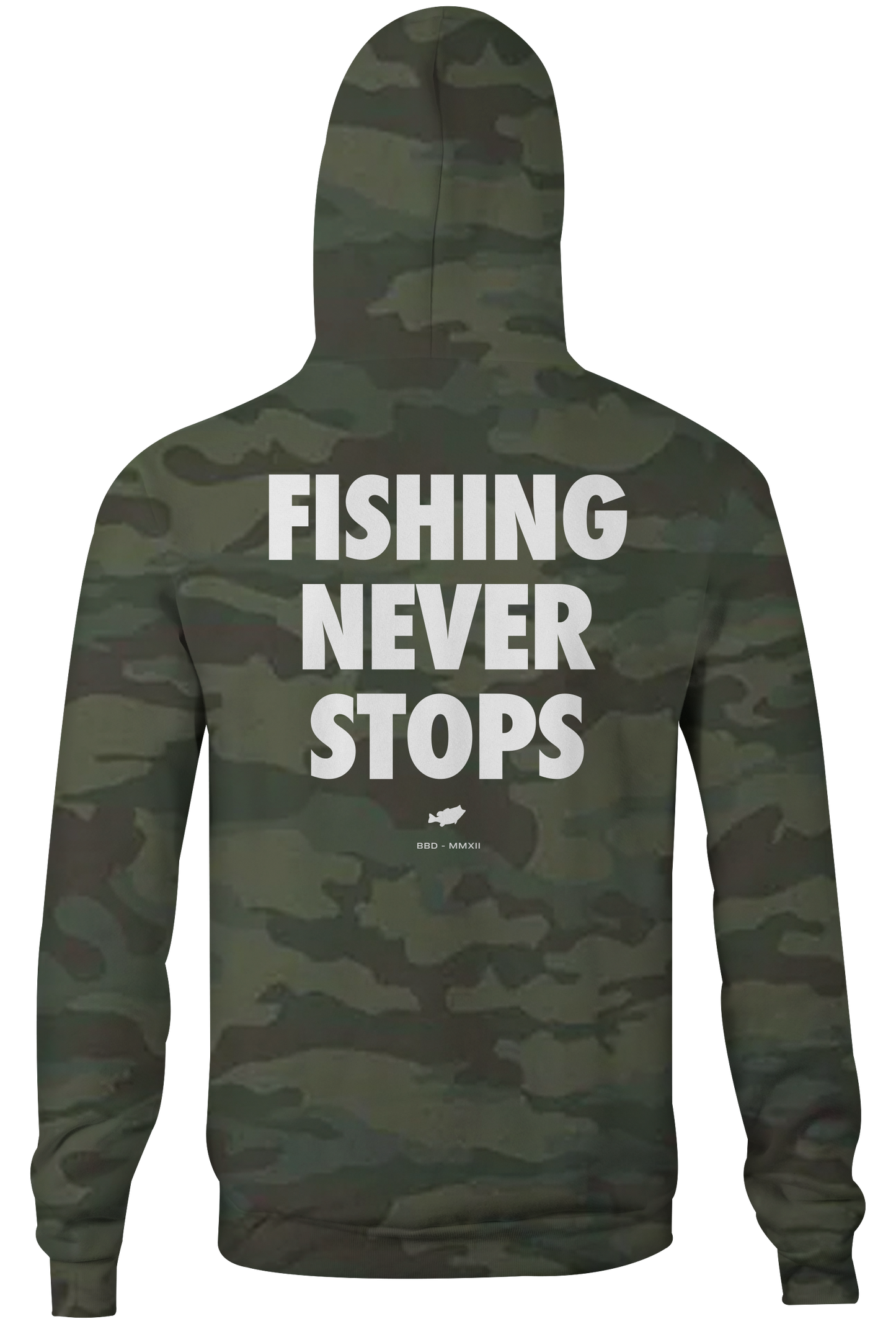 Fishing Never Stops Zip Up Hoodie