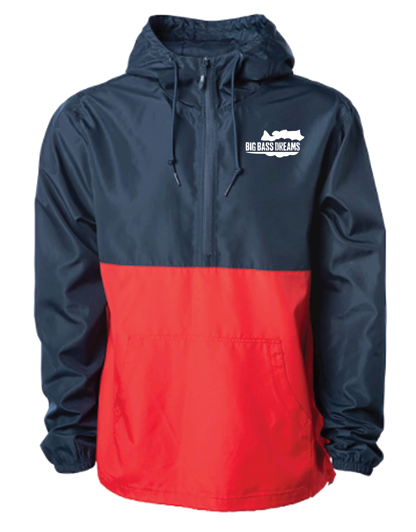 BBD Lightweight Pullover Windbreaker-Red/Navy