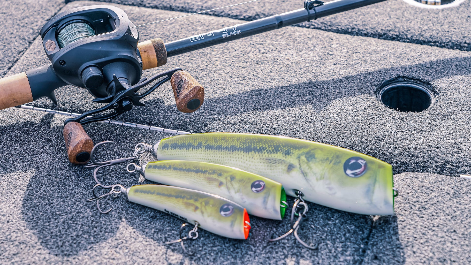 bass finder lure company Cast Fishing Co Down Under Diving Popper Floater x Big Bass Dreams Spotted Bass 90g