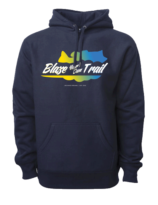 Blaze Your Own Trail Pullover Fleece Lined Hoodie - Navy