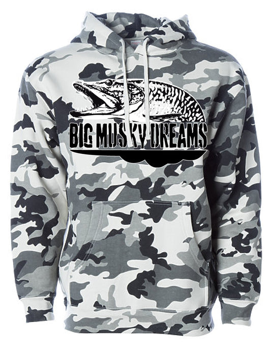 Big Musky Dreams Snow Camo Hoodie