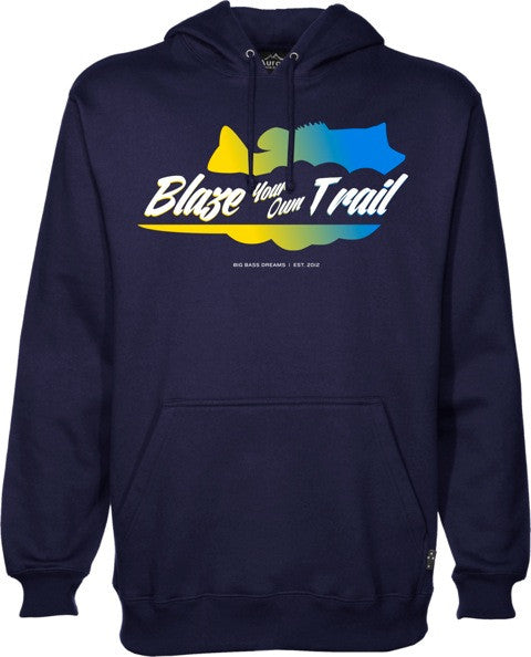 Blaze Your Own Trail Pullover Fleece Lined Hoodie - Navy