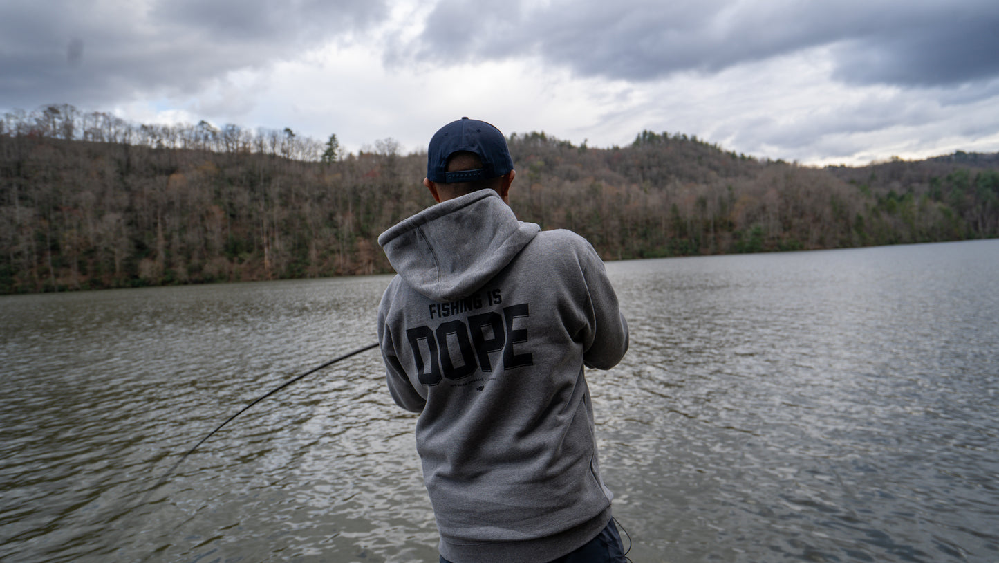 Fishing is Dope Logo Zip Up Heavyweight Hoodie