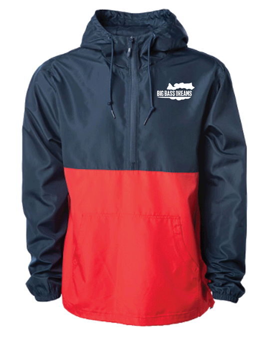 BBD Lightweight Pullover Windbreaker-Red/Navy