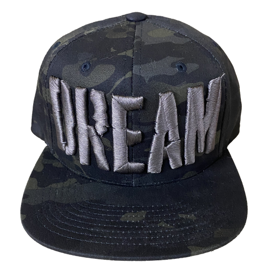 DREAM Logo Black Camo Snapback Hat
