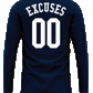 No Excuses Long Sleeve Graphic Tee-Navy