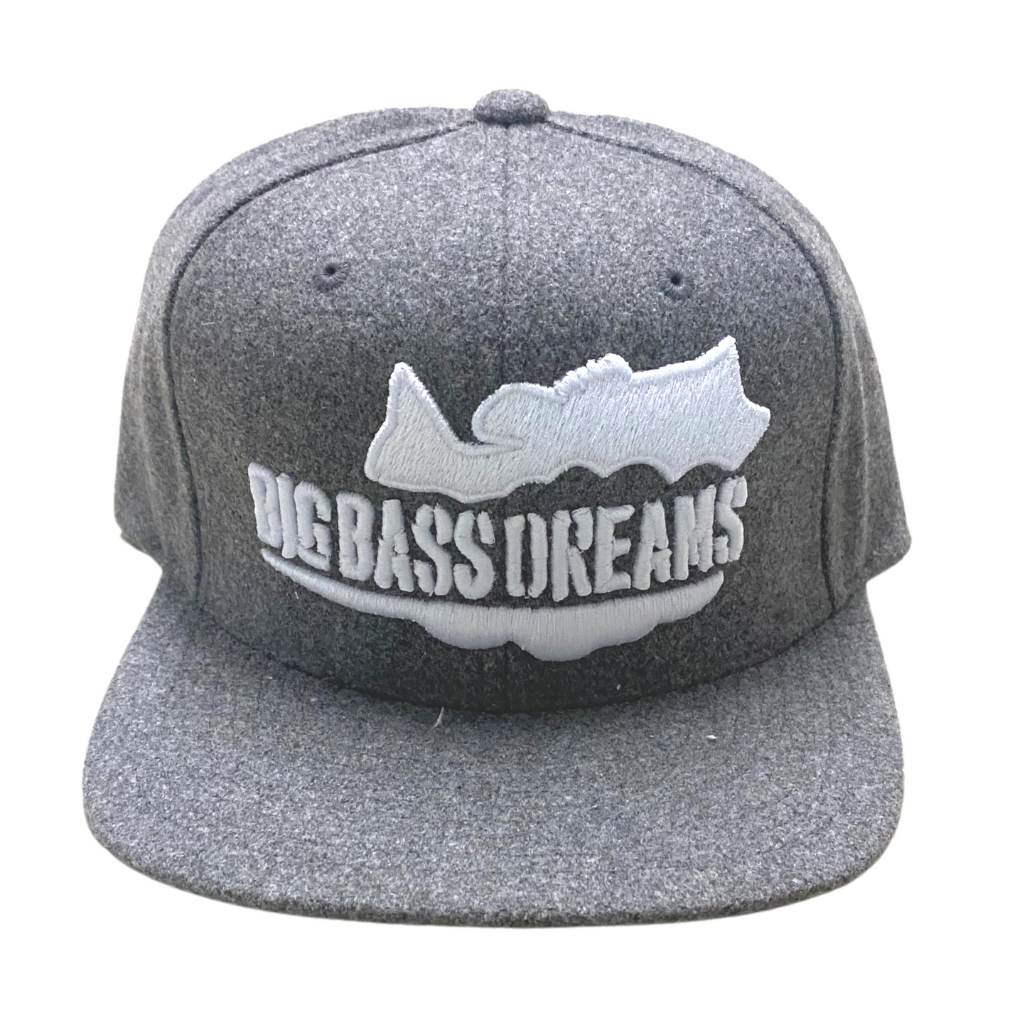 Big Bass Dreams Heather Grey Wool Logo Snapback Hat