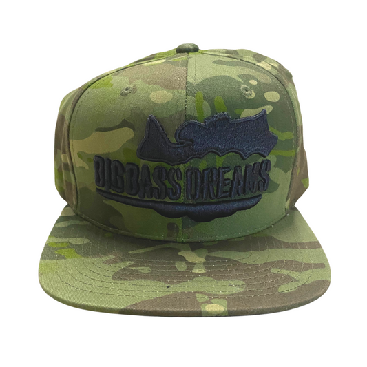 110 Flexfit Big Bass Dreams Multicam Tropical Logo Classic Snapback Hat
