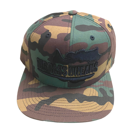 110 Flexfit Big Bass Dreams Camo Logo Classic Snapback Hat