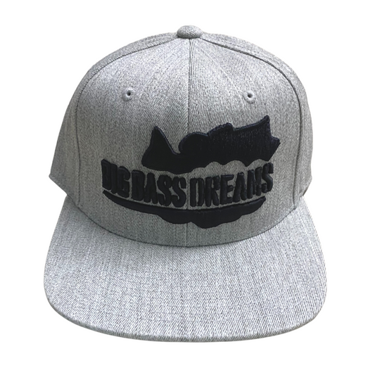 110 Flexfit Big Bass Dreams Heather Grey Logo Snapback Hat