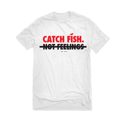 Catch Fish Not Feelings Graphic Tee-Red