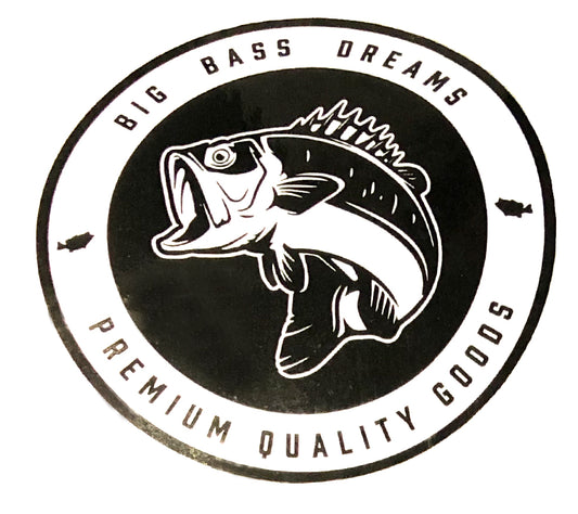 Big Bass Tuff - Patriot - Large Mouth Bass - 5 x 4.75 - Decal - Bass Sticker  - Hook & Drag