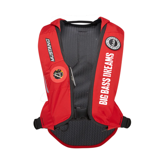 Big Bass Dreams Mustang Survival ELITE™ 28 HYDROSTATIC INFLATABLE PFD RED